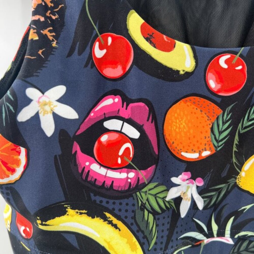 Stronger label sports bra workout top fruit escape ordinary FUNKY loud fun M - Picture 7 of 11